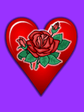 Gif animé coeur et rose